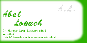 abel lopuch business card